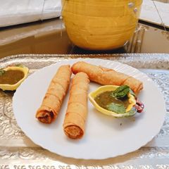 Crispy chicken spring rolls #cookpadramadan #sehricontest A picture of Crispy chicken spring rolls #cookpadramadan #sehricontest.