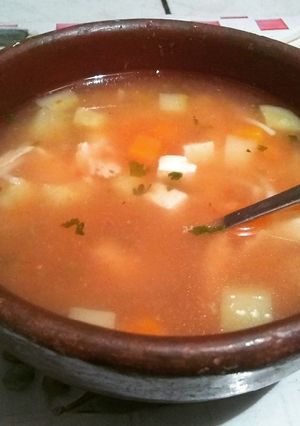 Una foto de Caldo tlalpeño