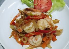 กุ้งผัดขิง