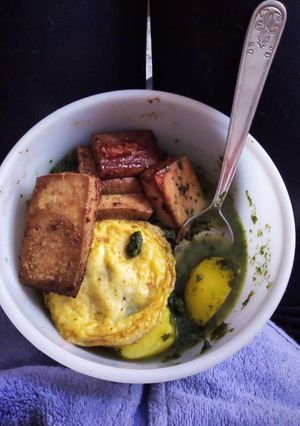 Hình của món Đậu phụ rim mắm.