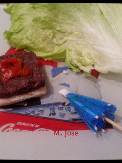 Una foto de Canapé de morcilla con pimiento
