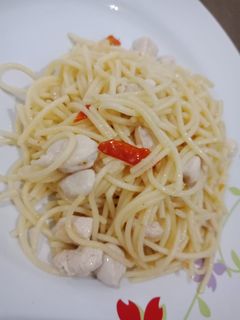 Foto resep Spaghetti Aglio Olio Chicken