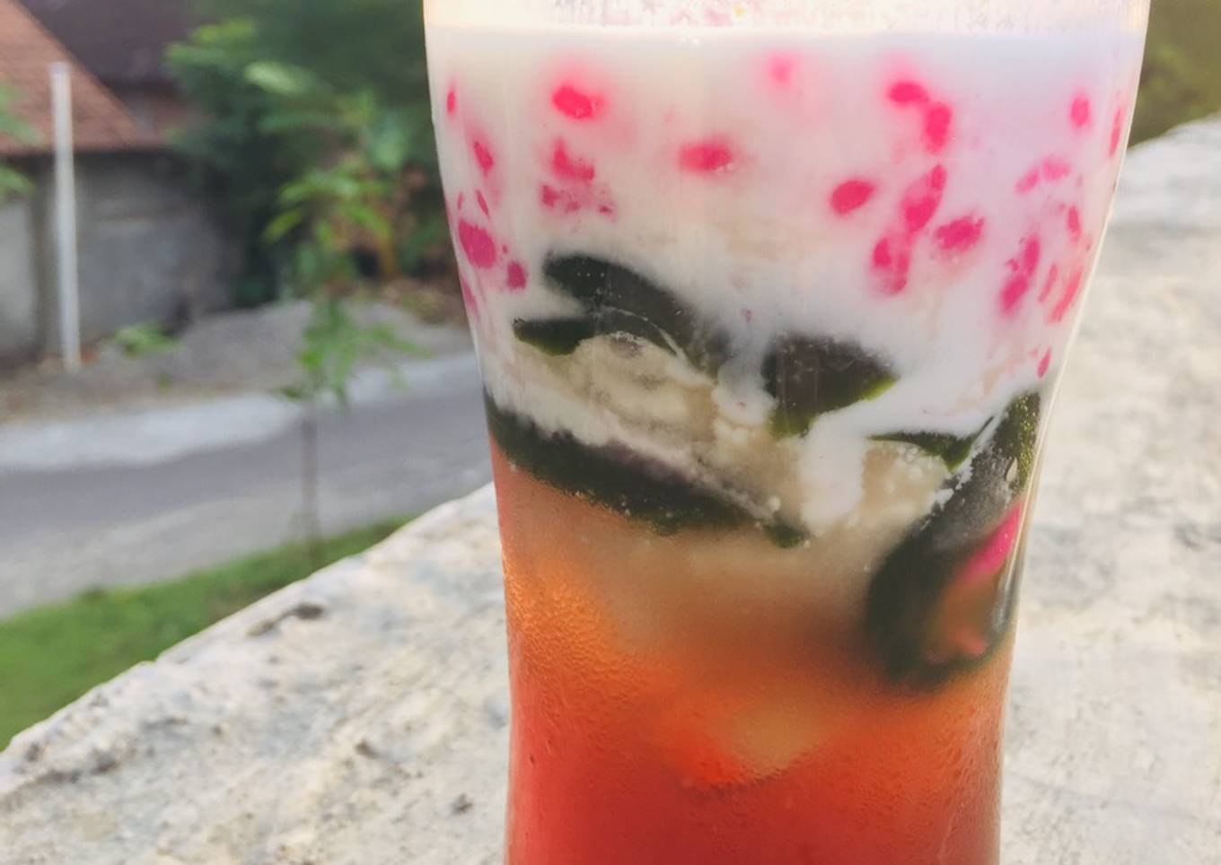 Es cincau cendol ngepink nyegerin