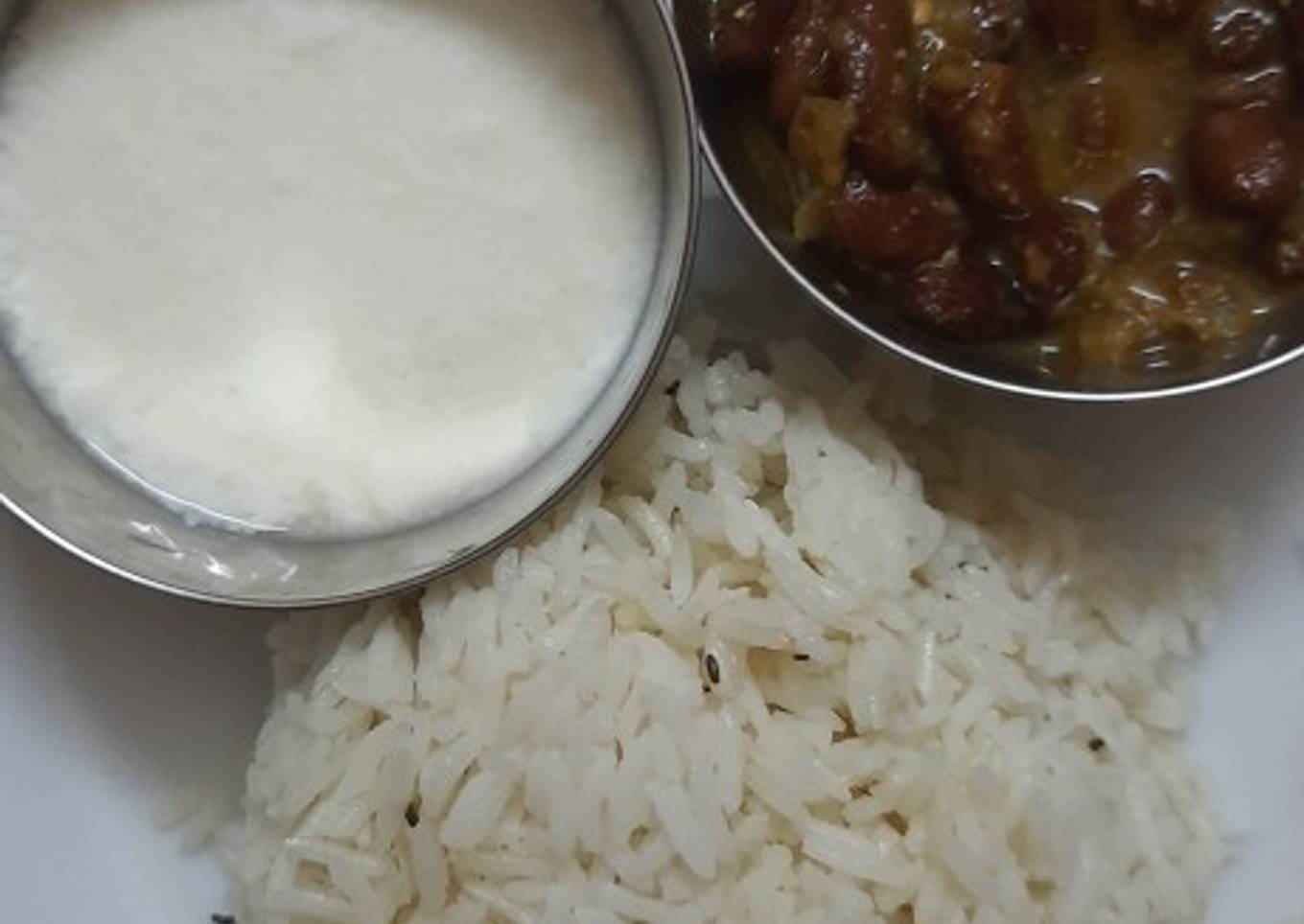 Rajma and jeera rice with curd