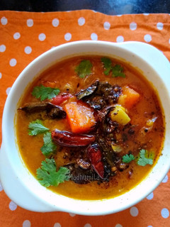 A picture of Sambar (South Indian Masala Dal And Veggies).