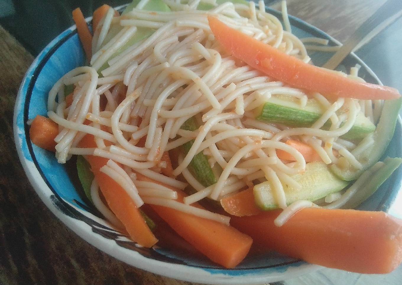 Espagueti con vegetales
