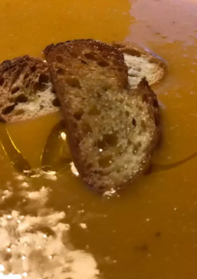 Una foto de Sopa de batata y coco