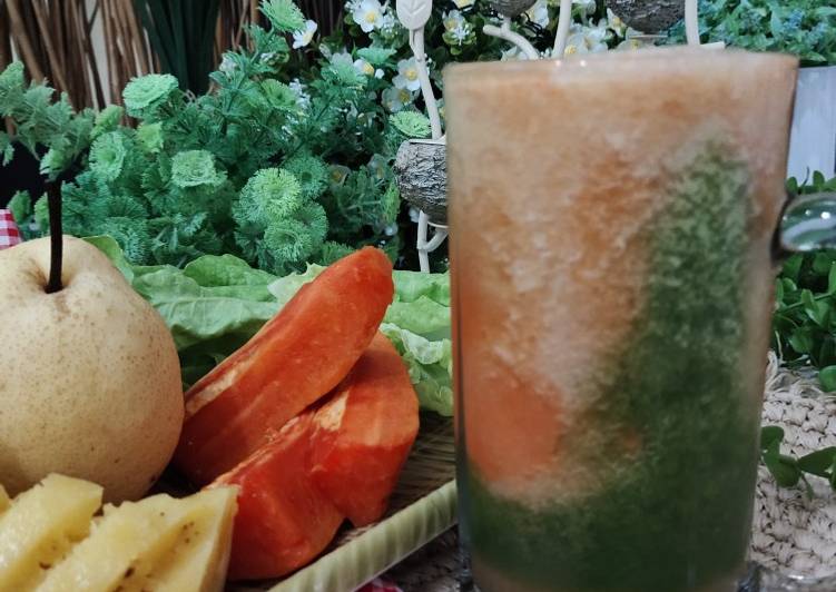 Cara Gampang Menyiapkan Three-colored juice, Bisa Manjain Lidah