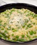 Asparagus and peas risotto