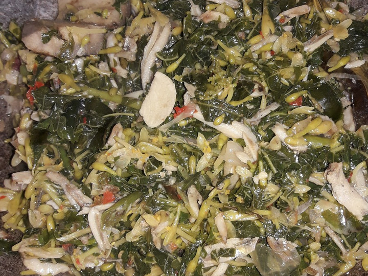 Bagaimana Membuat Tumis daun, bunga pepaya, ikan teri, Enak Banget