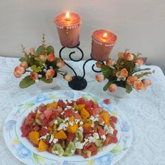 A picture of Watermelon salad.