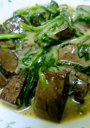 味噌韭菜炒豬血 的食譜成品照片