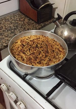 Una foto de Torta de coco y dulce de leche