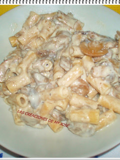 Una foto de Macarrones con champiñones