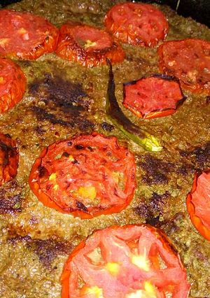 A picture of Baked Kofta with Tomatoes 🍅🍅🍅.