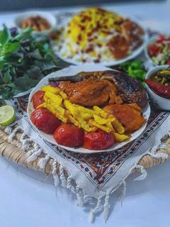 عکسی از دستور ترشه کباب گیلان با مخلفات