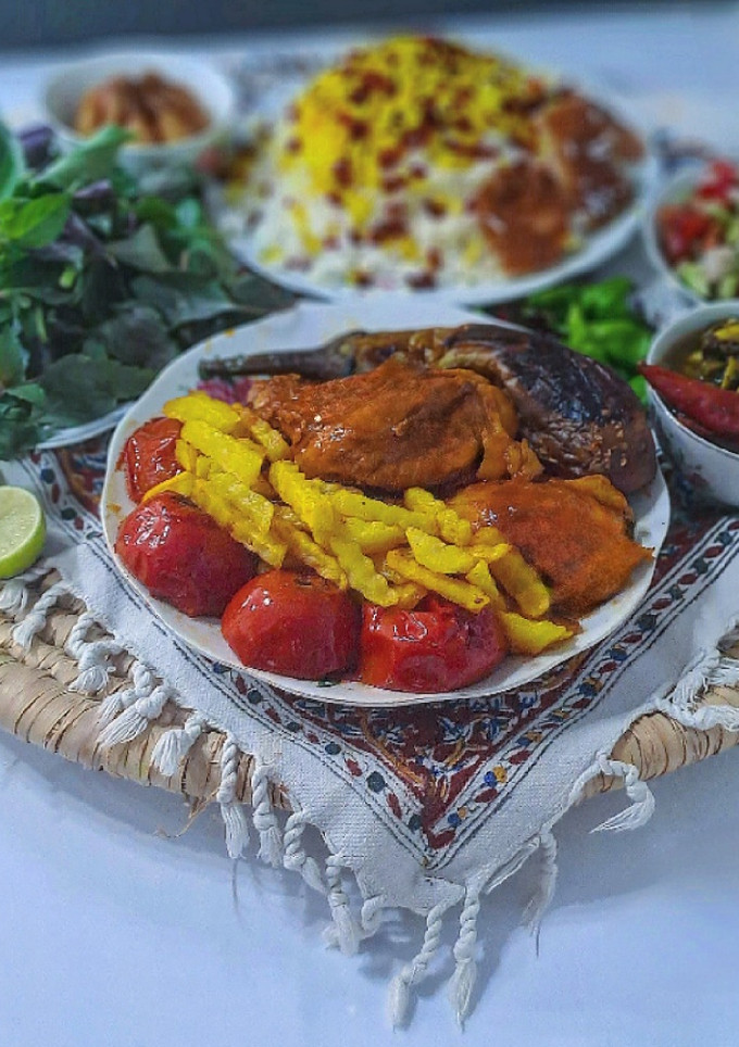 عکسی از دستور ترشه کباب گیلان با مخلفات