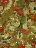 Creole Crawfish Etouffe with grape tomatoes