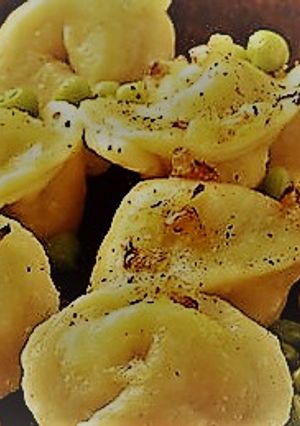 Una foto de Ravioles de zapallos fritos