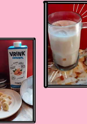 Una foto de Licuado de banana con Dulce de leche -vegano-