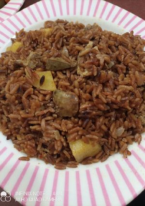 صورة لوصفة صينية لسان عصفور بالكبد والقوانص والبطاطس 😋😋😋