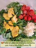 🐓Petto di pollo al limone e curcuma con riso e insalata fresca🥗