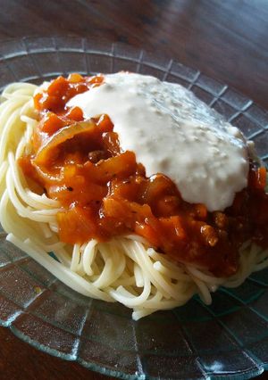 Foto resep Spaghetti Bolognese dengan Saus Keju (spageti)