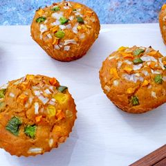 A picture of Eggless Savory Breakfast Muffins.