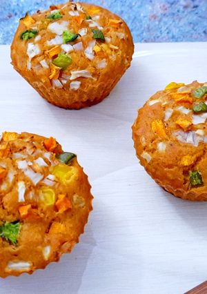 A picture of Eggless Savory Breakfast Muffins.