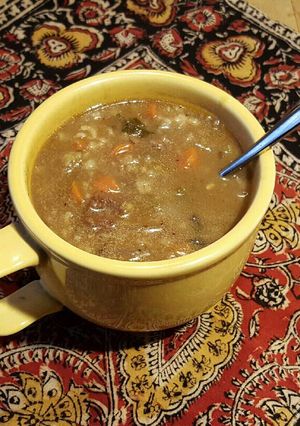 A picture of Beef and Barley Soup.