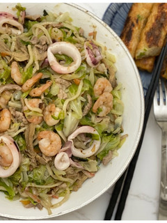 海鮮肉絲炒麵(無油) 的食譜成品照片
