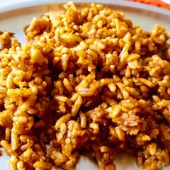 A picture of Tawa Pulao with Leftover Pav Bhaji.