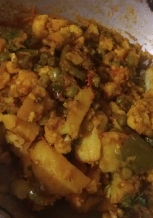 A picture of Aloo shimlamirch ki sabji.