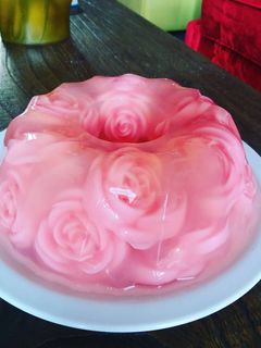 Foto resep Pink roses pudding