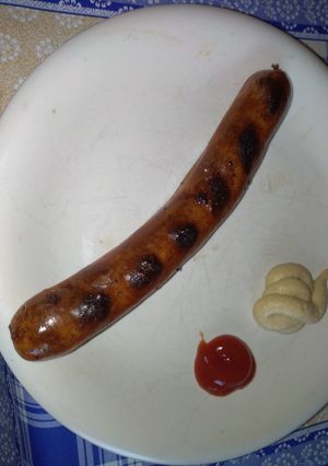 Grillezett sajtos virsli recept fotója