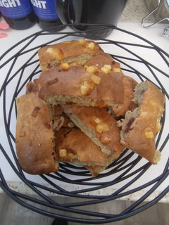 A picture of Banana cake bars. 🍌. Air fryer. low sugar.😋😋.