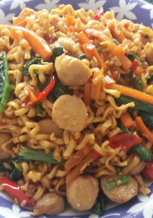 Foto resep Mie goreng bakso