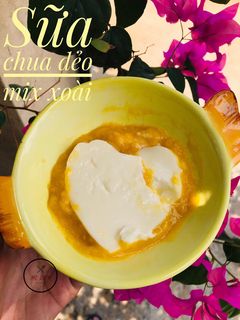 Hình của món Sữa chua dẻo mix xoài ăn dặm.