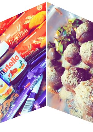 صورة لوصفة كرات الدايجستڤ بالنيوتيلا