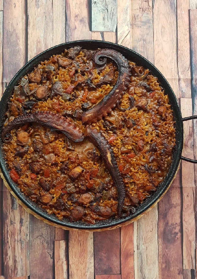 Una foto de Arroz con pulpo