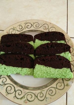 Foto resep Bolu coklat pandan kukus