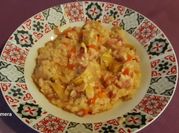 Una foto de risotto bacon