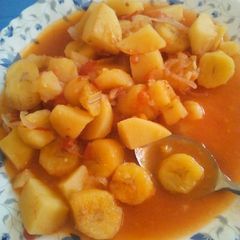 A picture of Plantains and potatoes.