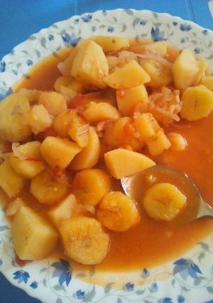 A picture of Plantains and potatoes.