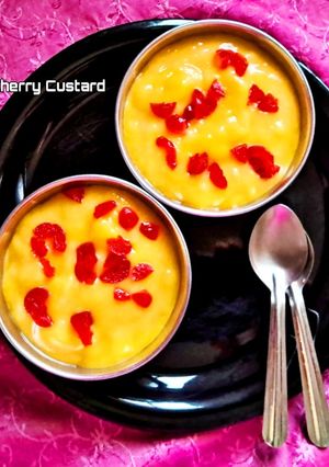A picture of Mango Cherry Custard.