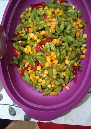 Foto resep Buncis jagung pedas