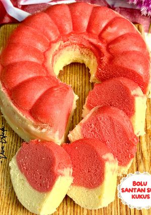 Foto resep Bolu Santan Susu Kukus Merah Putih