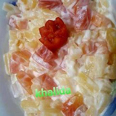 A picture of Three colour russian fruit salad.