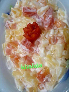 A picture of Three colour russian fruit salad.