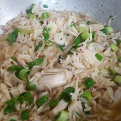 A picture of Spring onion biryani.